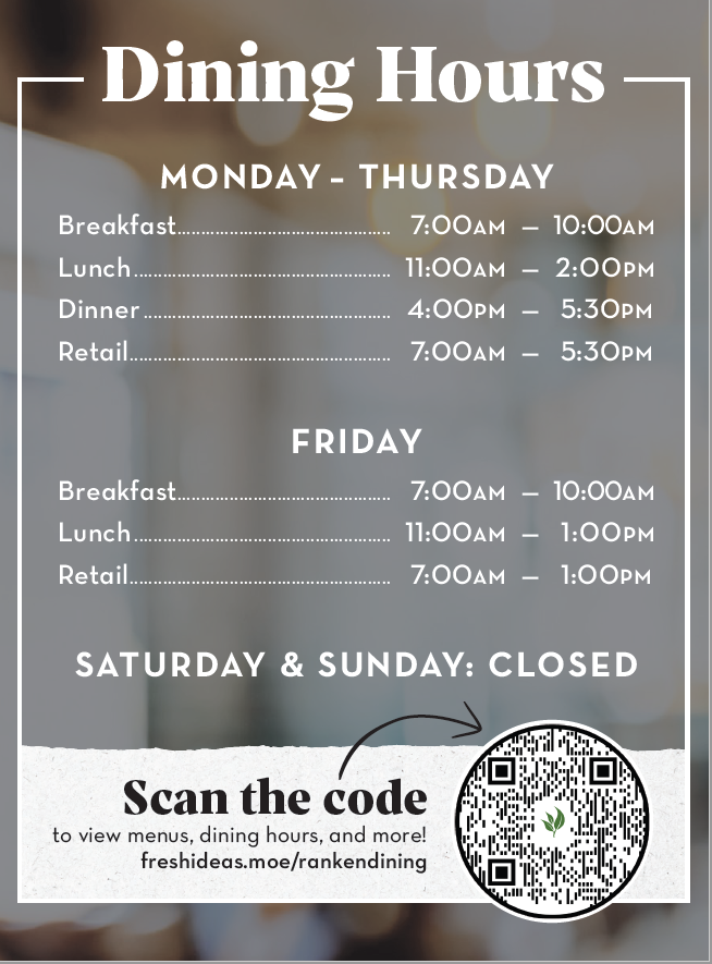 DINING HALL INFO - Main View | Residential Life | Residential Life